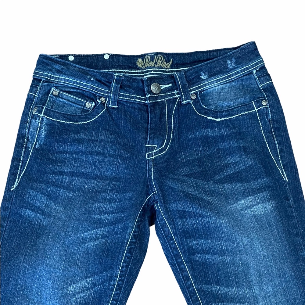 Red Rivet Jeans Size 3 in Juniors - Picture 4 of 6